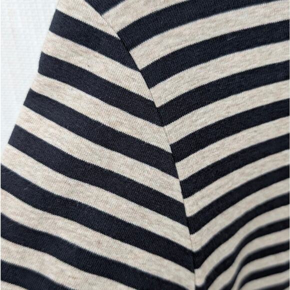Muji Black/Cream Cotton Striped Turtleneck Long Sleeve Top, size S - Picture 4 of 8